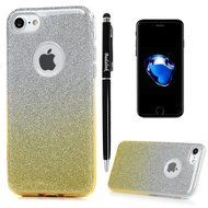 iPhone 7 Case (4.7 inch) - 3 in 1 High Protection Shockproof Soft TPU Rubber Outer Case + Shiny Sparkling PVC... N20