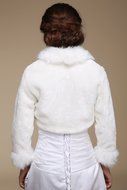 KAKA(TM) Gorgeous Winter Bridal Wedding Dress Wrap Artificial Plush Shawl-White N5