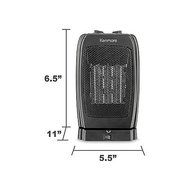 Modern Black Oscillating Ceramic Heater | Contemporary Home Indoor Space Fan Forced Heater by the Living Room... N2