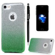iPhone 7 Case (4.7 inch) - 3 in 1 High Protection Shockproof Soft TPU Rubber Outer Case + Shiny Sparkling PVC... N29