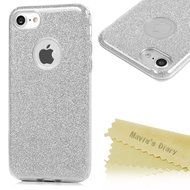 iPhone 7 Case (4.7 inch) - 3 in 1 High Protection Shockproof Soft TPU Rubber Outer Case + Shiny Sparkling PVC... N30