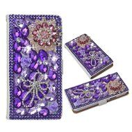 Spritech(TM) PU Leather Bling Phone Case for Samsung Galaxy Grand Prime G530 2015 Edition,Handmade Purple Crystal... N10