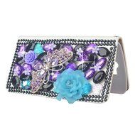 Spritech(TM) PU Leather Bling Phone Case for Samsung Galaxy Grand Prime G530 2015 Edition,Handmade Purple Crystal... N12