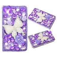 Spritech(TM) PU Leather Bling Phone Case for Samsung Galaxy Grand Prime G530 2015 Edition,Handmade Purple Crystal... N13