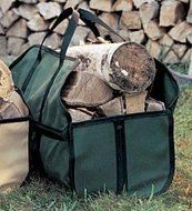 Green Canvas Log Carrier