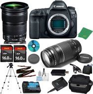 Canon EOS 5D Mark IV Camera with 24-105mm IS STM Lens + 75-300mm III Zoom + 2pcs 16GB Memory + Camera Case + Card...