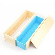 Peicees 1pcs Silicone Loaf Soap Making Molds with Rose Pattern + Wood Box with Double Cover for Homemade Soap... N2
