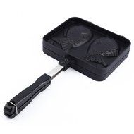 1Pcs Aluminum Taiyaki Fish Shaped Cake Maker Waffle Pan Mold 2 Cast for Gas Stove New