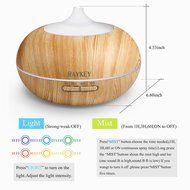 Cool Mist Diffuser, Raykey 300ml Aroma Essential Oil Ultrasonic Humidifier with 7 LED Colors Changing &amp; 4 Timer...