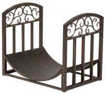 15919 Log Bin with Scrolls Brushed Bronze