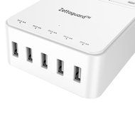 Zettaguard Mini 2-Outlet Travel Power Strip / Surge Protector with USB Charger / USB Charging Station (5-Port... N24