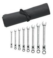 GearWrench 85798R 8 Piece XL Locking Flex-Head Ratcheting Combination Wrench Set, SAE - Wrench Roll by GearWrench