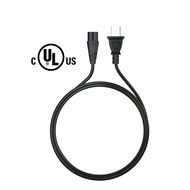 [UL Listed] Pwr+ AC Cable Replacement Power Cord 2 Prong 6 Feet (Black) N12