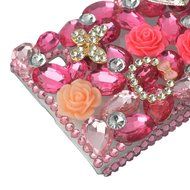 Spritech(TM) Bling Clear Phone Case For LG spirit h440 C70/LG Escape 2/LG Logos/LG Spirit 4G LTE,3D Handmade Rose...
