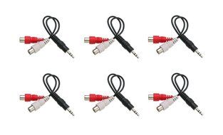 C&amp;E CNE63417 2 x RCA Male, 1 x 3.5mm Stereo Female, Y-Cable 6-Inch Gold Plated Connector, 2-Pack N11