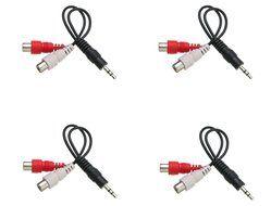 C&amp;E CNE63417 2 x RCA Male, 1 x 3.5mm Stereo Female, Y-Cable 6-Inch Gold Plated Connector, 2-Pack N12