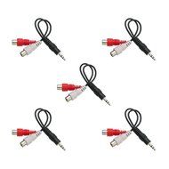 C&amp;E CNE63417 2 x RCA Male, 1 x 3.5mm Stereo Female, Y-Cable 6-Inch Gold Plated Connector, 2-Pack N13