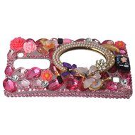 Spritech(TM) Bling Clear Phone Case For LG spirit h440 C70/LG Escape 2/LG Logos/LG Spirit 4G LTE,3D Handmade Rose... N5