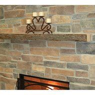 Rustic Large Heavy All Natural Basswood Fireplace Mantel with Rough Bark front - 6 FT.