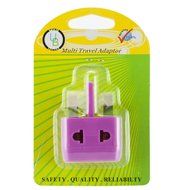 Yubi Power 2 in 1 Universal Travel Adapter with 2 Universal Outlets - Built in Surge Protector - Purple 2 Pack... N6