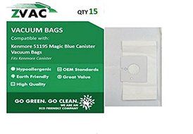 Kenmore 51195 Magic Blue Canister Vacuum Bags - 15 Bags By ZVac
