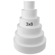 Round 3&quot; Cake Dummies - Set of 4 (3&quot; High by 4&quot; 6&quot; 8&quot; 10&quot;) N3