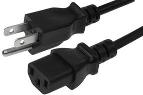 SF Cable, 6ft 14 AWG Universal Power Cord - IEC320 C13 to NEMA 5-15P SJT 15A N3