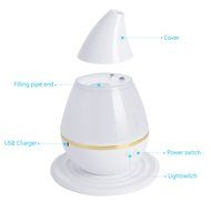 Cool Mist Aroma Humidifier，GREEN JUNGLE Portable Essential Oil Diffuser Aromatherapy, 5 Color LED Lights Changing... N2