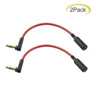 Seadream 2PACK 6 inch 3-Pole 3.5mm Male Right Angle to 3.5mm Female Stereo Audio Cable Headset Extension Cable... N15
