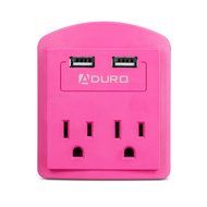 Aduro&reg; SURGE Travel Size Power Portable Mini 300 Joules Protector Multi Port Charging Station Hub with 2 Outlets... N14
