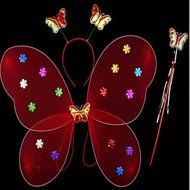 KAKA(TM) Angel Butterfly Fairy 4-pcs Set Children Cosplay Performance Show Costume Props - Blue