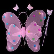 KAKA(TM) Angel Butterfly Fairy 4-pcs Set Children Cosplay Performance Show Costume Props - Blue N2