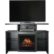 Black Decor Flame Classical Mantel Electric Fireplace Media Console For TV's Up To 37"