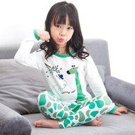 Yaheeda Girls Autumn Cotton Long Sleeve Pajamas Top and Pants Set Kids Sleepwear