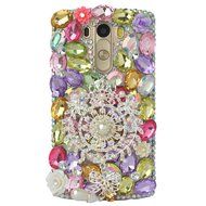 Spritech(TM) Bling Phone Case For LG K7/LG Tribute 5,3D Handmade Silver Crystal Flower Pendant Accessary Design... N5