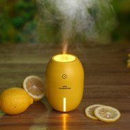UnitedPlug 180ml Electric USB Mini Portable Travel Home Office Ultrasonic Air Cool Mist LED Light Humidifier Lemon