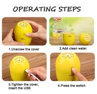 UnitedPlug 180ml Electric USB Mini Portable Travel Home Office Ultrasonic Air Cool Mist LED Light Humidifier Lemon N3