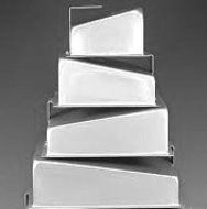 Square Topsy Turvy Mad Dadder 4 Piece Cake Pan Set by Fat Daddios