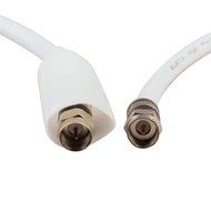 FOWOD RG6 TV White Coaxial Cable, 100 Feet, with F-Male Connectors, Double Shielded, High Performance, Indoor... N6