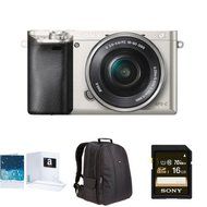 Sony Alpha a6000 Mirrorless Digital Camera with 16-50mm Power Zoom Lens (Silver) Holiday Bundle