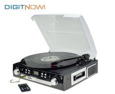 DigitNow! Bluetooth Vinyl Turntable, Cassette, Radio Player with USB Port &amp; SD Encoding