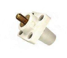 Leviton 16R24-W 16-Series Taper Nose, Female, Panel Receptacle, 90-Degree, Threaded Stud, Cam-Type Connector,...