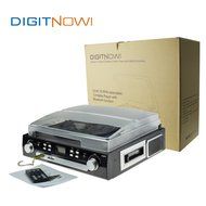 DigitNow! Bluetooth Vinyl Turntable, Cassette, Radio Player with USB Port &amp; SD Encoding N2