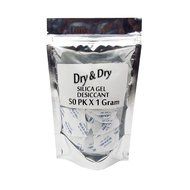 1 Gram Pack of 50 "Dry&amp;Dry" Silica Gel Packets Desiccant Dehumidifiers