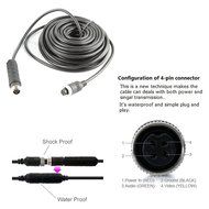 HitCar RCA DC Power Audio Video AV Extension Cable for CCTV Security, Car Tuck Bus Trailer Reverse Parking Camera... N5
