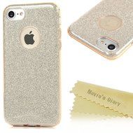 iPhone 7 Case (4.7 inch) - 3 in 1 High Protection Shockproof Soft TPU Rubber Outer Case + Shiny Sparkling PVC... N35