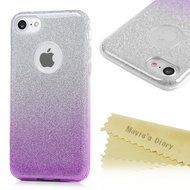 iPhone 7 Case (4.7 inch) - 3 in 1 High Protection Shockproof Soft TPU Rubber Outer Case + Shiny Sparkling PVC... N43