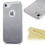 iPhone 7 Case (4.7 inch) - 3 in 1 High Protection Shockproof Soft TPU Rubber Outer Case + Shiny Sparkling PVC... N49