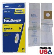 Eureka Style U Micro-Lined Allergen Vacuum Bags for Bravo Uprights, 16 Bags. N2