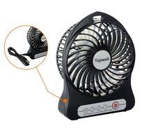 Topwell&reg; 4-inch Vanes 3 Speeds Electric Portable Mini fan Rechargeable Desktop Fan Battery/ USB Powered Laptop...